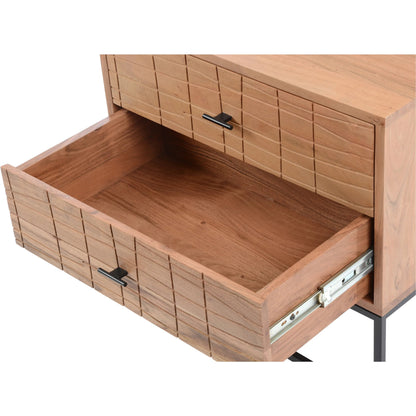 Atelier Nightstand by Moe's Home Collection in black. Made from solid acacia case, iron legs in a modern style.