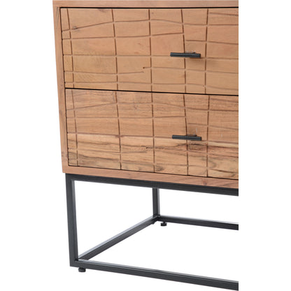 Atelier Nightstand by Moe's Home Collection in black. Made from solid acacia case, iron legs in a modern style.