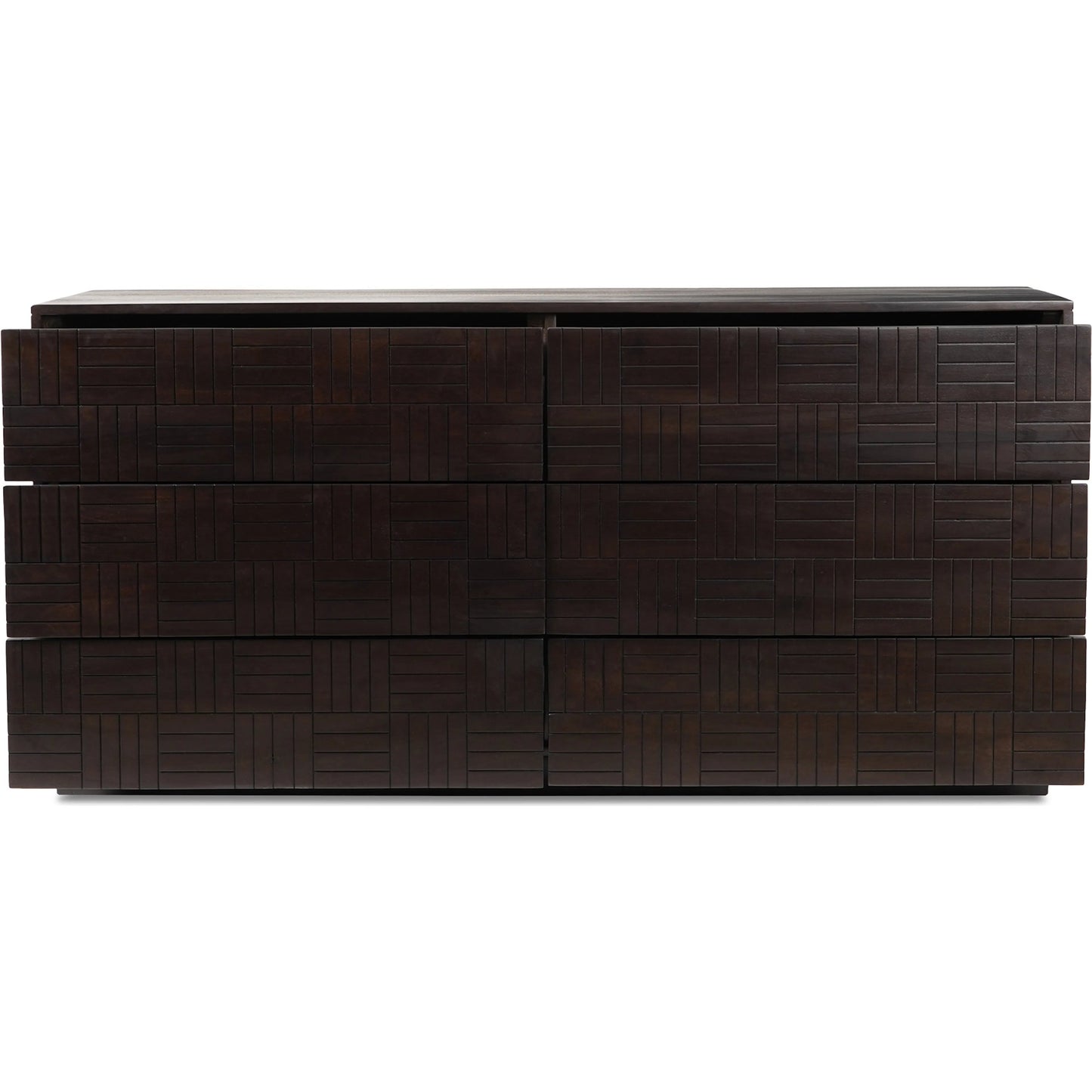 002 SI-2253675 | Additional Silo | Denman 6 Drawer Dresser by Moe's Home Collection in dark brown. Made from solid mango wood, mdf back, drawer bottom in a unique style.