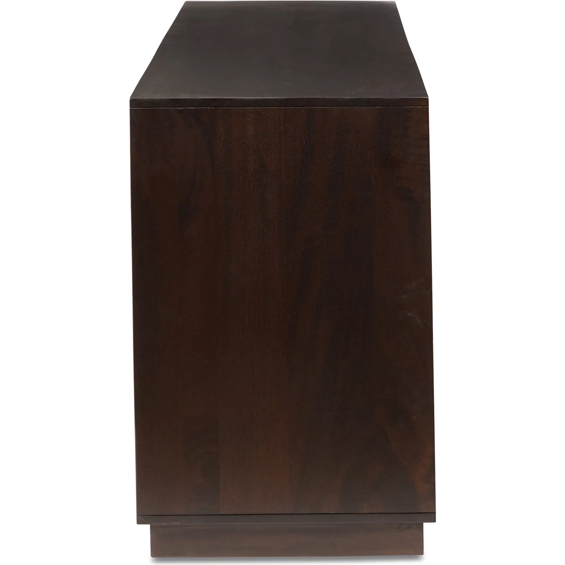 Denman 6 Drawer Dresser by Moe's Home Collection in dark brown. Made from solid mango wood, mdf back, drawer bottom in a unique style.