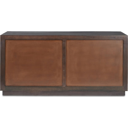 Denman 6 Drawer Dresser by Moe's Home Collection in dark brown. Made from solid mango wood, mdf back, drawer bottom in a unique style.