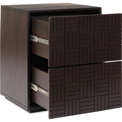Denman Nightstand by Moe's Home Collection in dark brown. Made from solid mango wood, mdf back, drawer bottom in a traditional style.