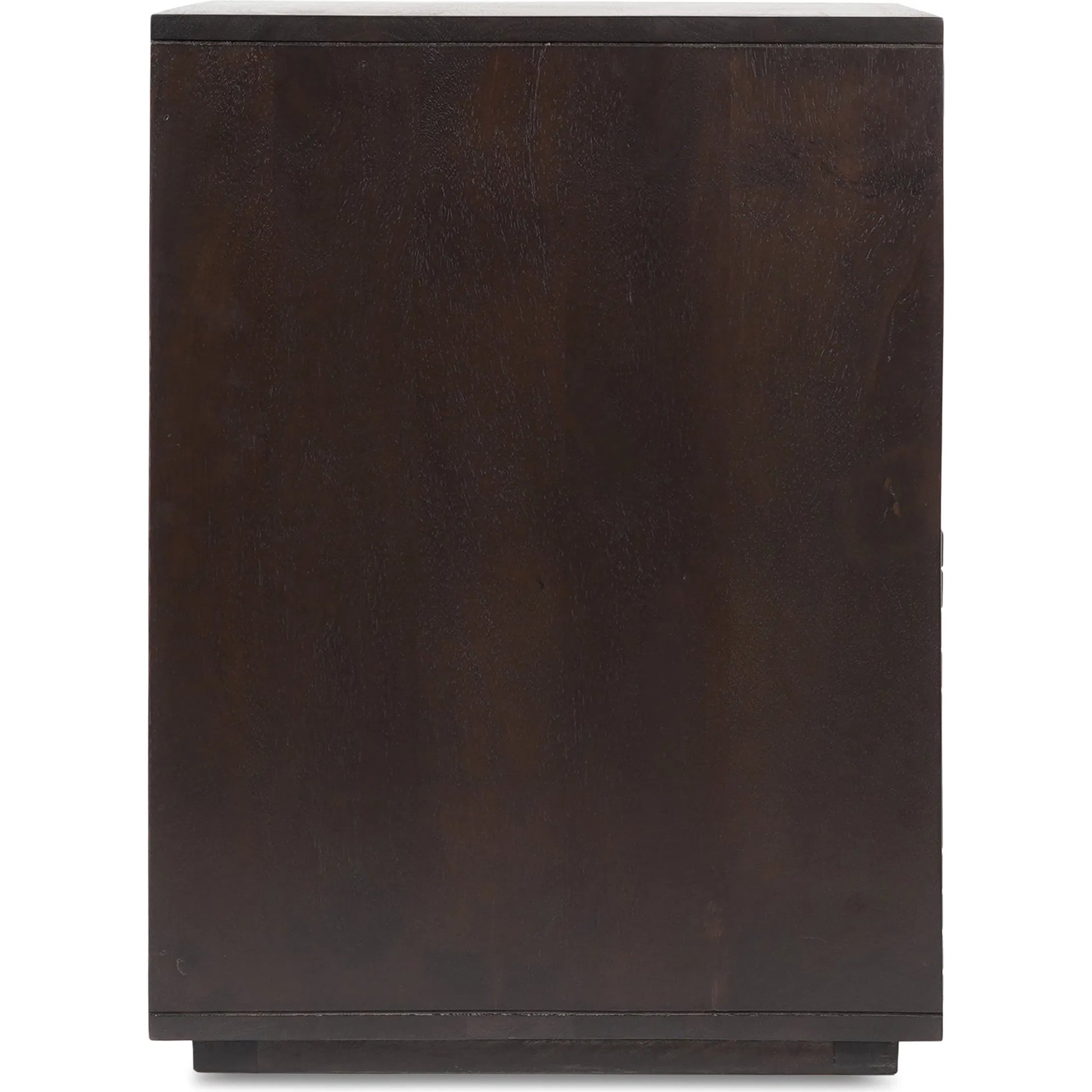 Denman Nightstand by Moe's Home Collection in dark brown. Made from solid mango wood, mdf back, drawer bottom in a traditional style.