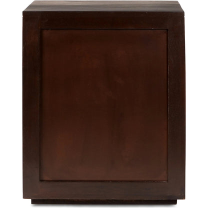 Denman Nightstand by Moe's Home Collection in dark brown. Made from solid mango wood, mdf back, drawer bottom in a traditional style.