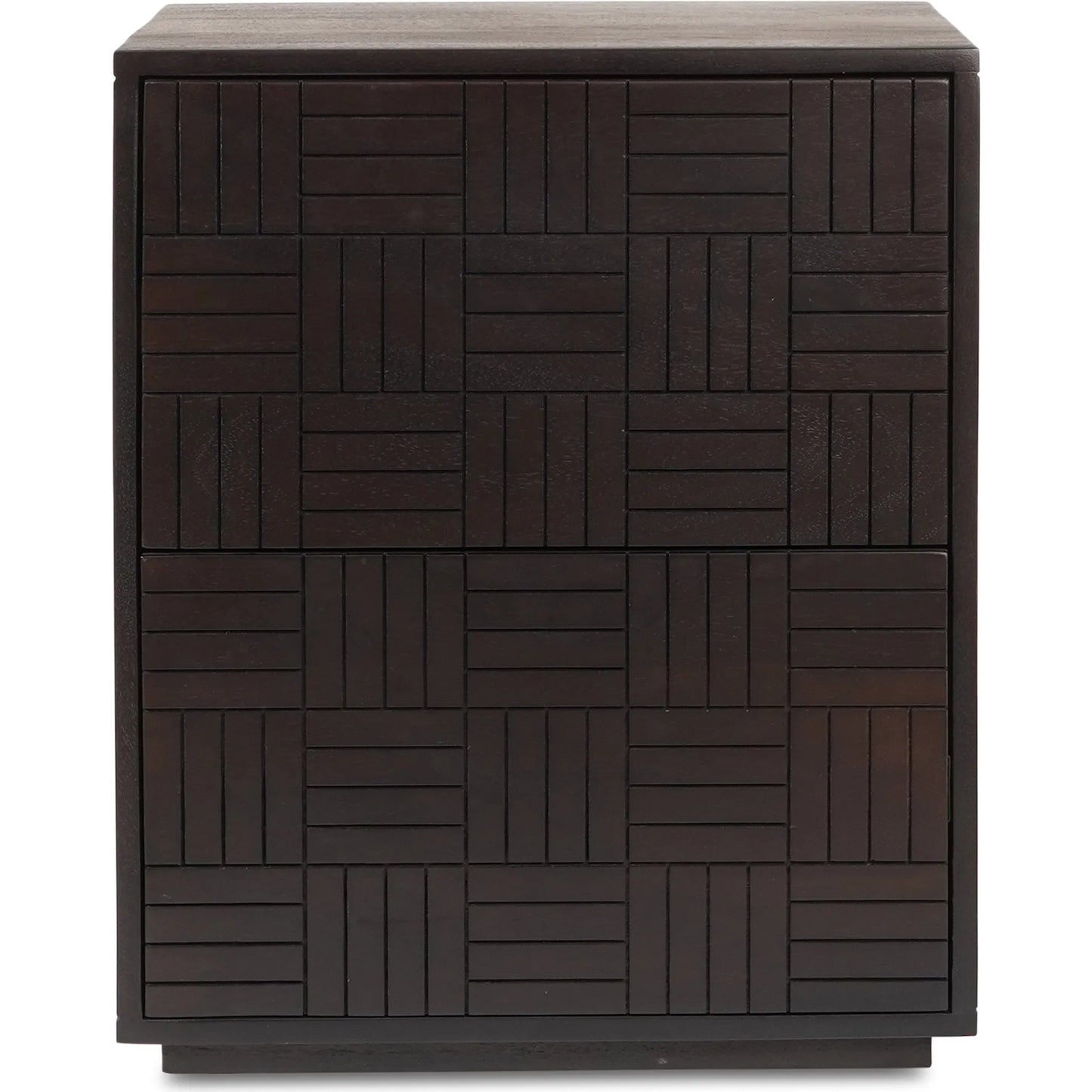 002 SI-2253676 | Additional Silo | Denman Nightstand by Moe's Home Collection in dark brown. Made from solid mango wood, mdf back, drawer bottom in a traditional style.