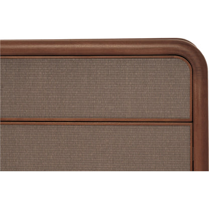 Rye 6 Drawer Dresser by Moe's Home Collection in warm brown. Made from solid mango wood frame, tatami-mat drawer fronts, wood, mdf drawer boxes in a traditional style.