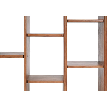 Orson Bookcase by Moe's Home Collection in brown. Made from solid acacia wood in a transitional style.