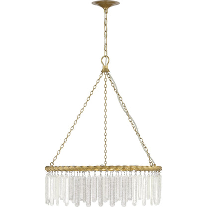 Reverie Chandelier by Lumanity in brass. Made from iron, crystal in a modern style.