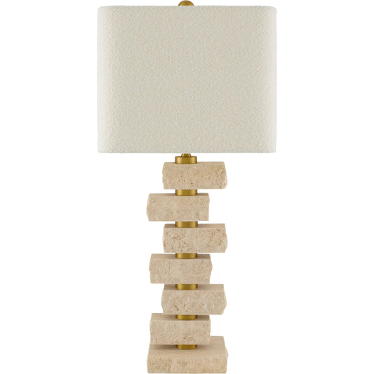 Balzano Accent Table Lamp by Surya. Made from marble, linen, polyester in a modern style.