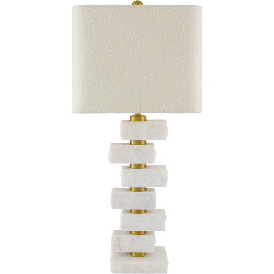 Balzano Accent Table Lamp by Surya. Made from marble, linen, polyester in a modern style.