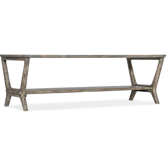Commerce & Market Brandon Cocktail Table by Hooker Furniture in natural medium wood. Made from mindi solids, veneers in a modern style.
