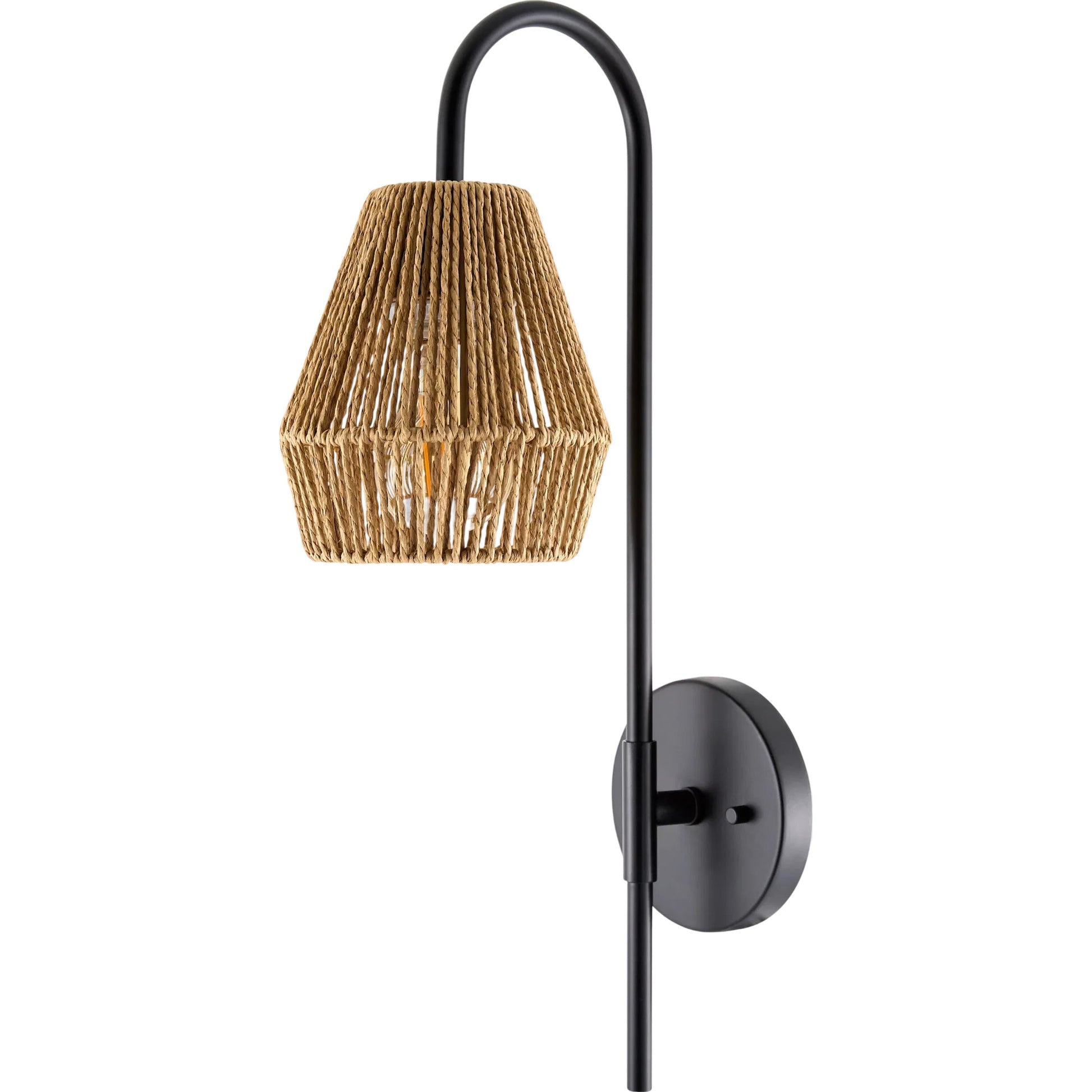 Bezas Wall Sconce by Surya. Made from iron, rattan, linen in a modern style.