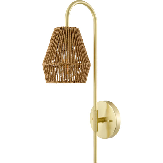 Bezas Wall Sconce by Surya. Made from iron, rattan, linen in a unique style.