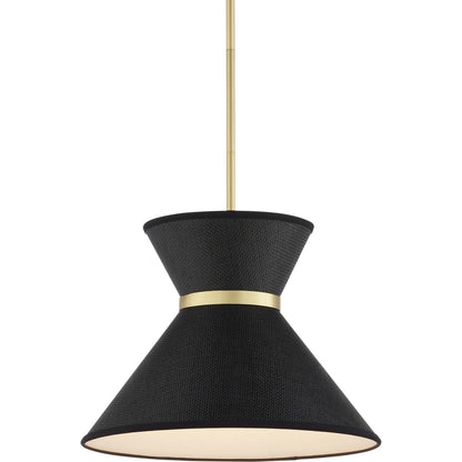 Avignon Pendant by Currey and Company in black, polished brass. Made from metal, paper in a modern style.