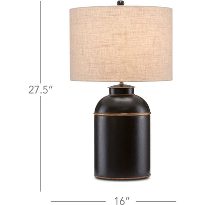 London Table Lamp by Currey and Company in black, gold. Made from wrought iron in a cottage & farmhouse style.