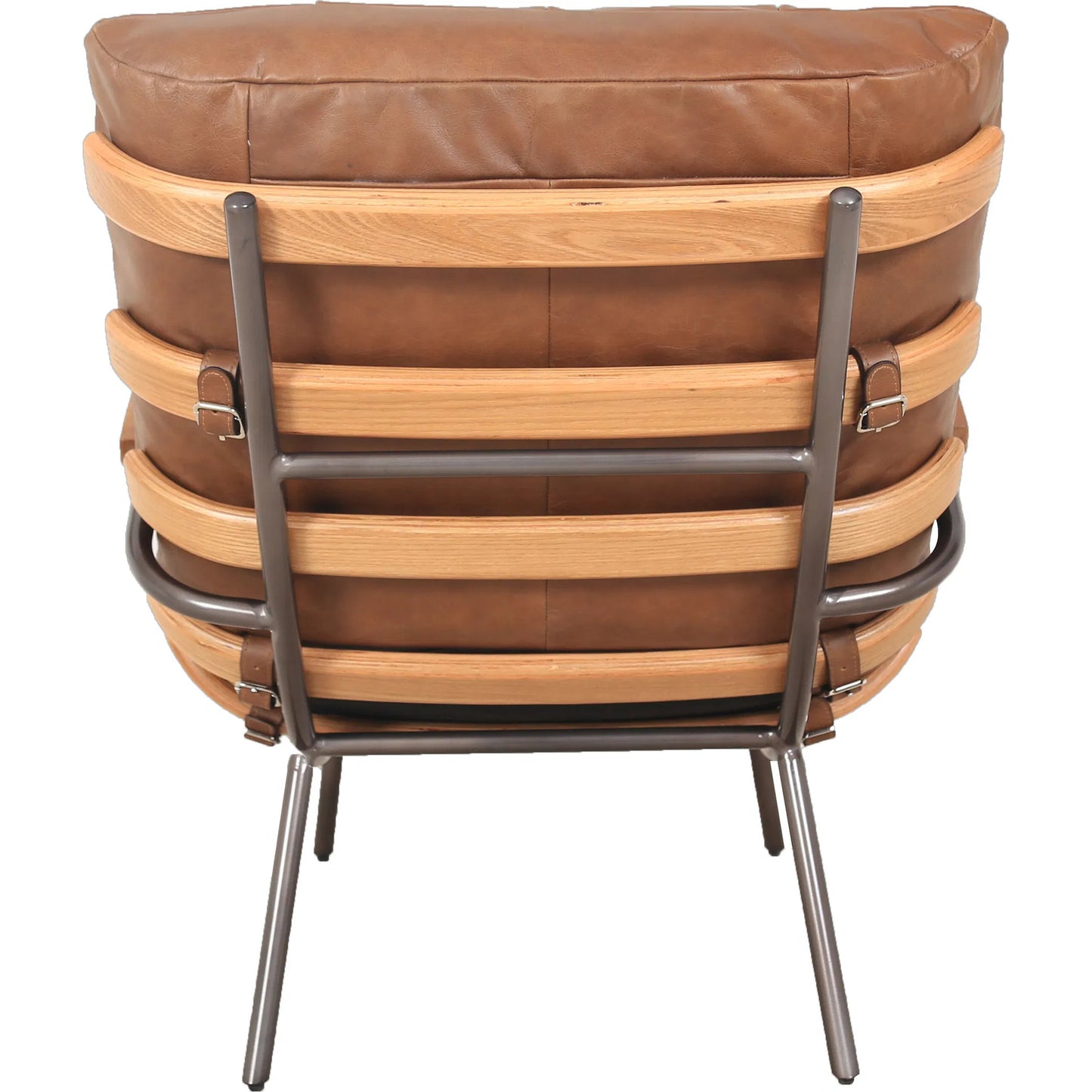 005 SI-2448962 | Additional Silo | Stretta Chair by Zentique in light brown wood, light brown top grain leather. Made from rubber wood, top-grain leather in a traditional style.