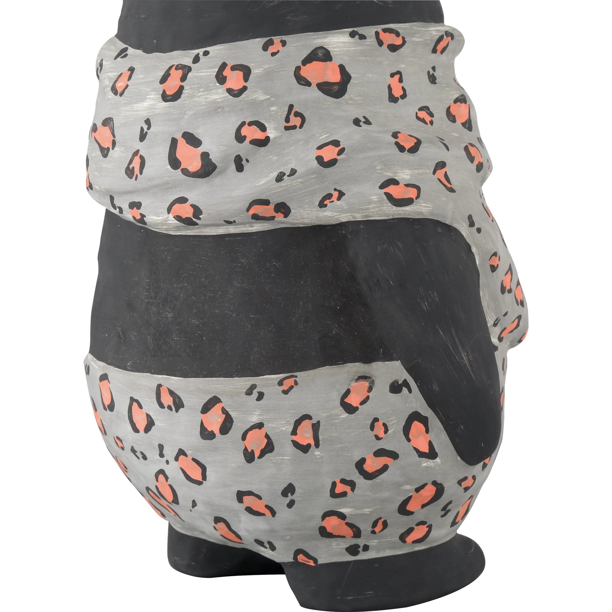 Feline Object by Currey and Company in black, gray, pink. Made from porcelain in a modern style.