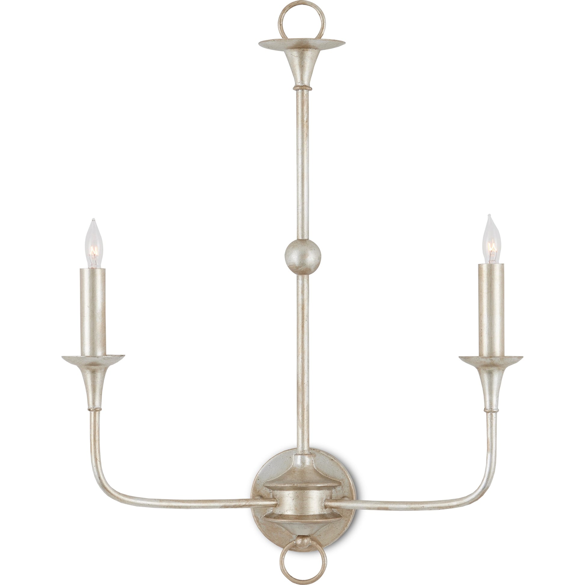 Nottaway Double Wall Sconce by Currey and Company. Made from wrought iron in a traditional style.
