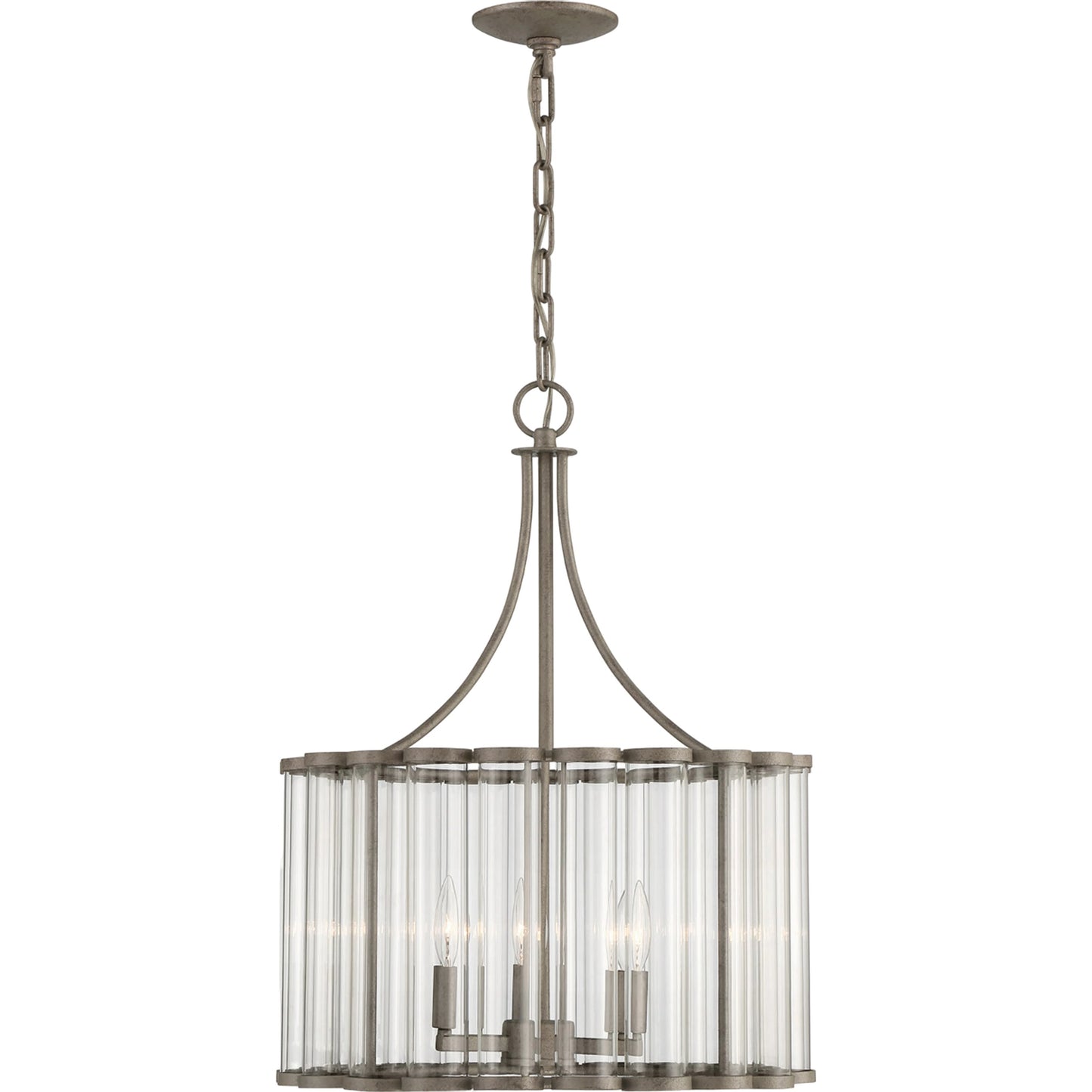 002 SI-1965954 | Additional Silo | Bridgewater Chandelier by Lumanity in light sand mercury. Made from iron, glass in a traditional style.