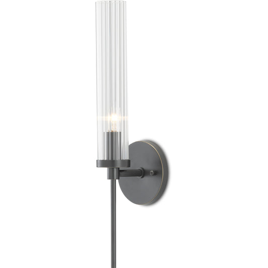 Bellings Wall Sconce by Currey and Company. Made from steel, glass in a modern style.