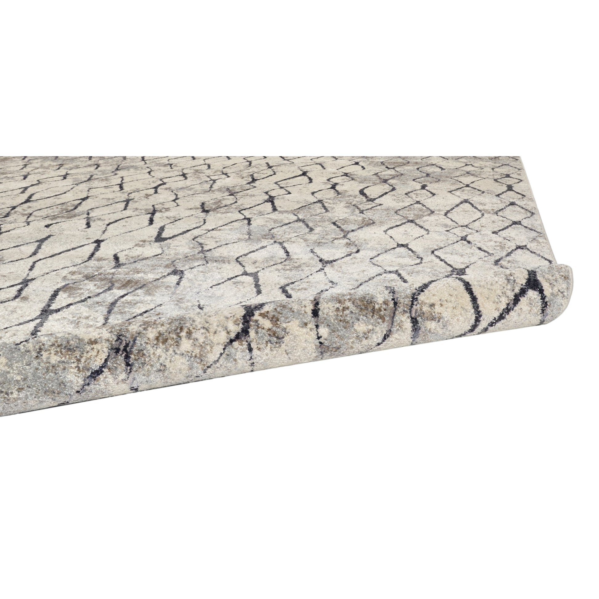 Kano Transitional Diamond Rug - 3872F by Feizy in ivory, gray, taupe. Made from polypropylene, polyester in a unique style.