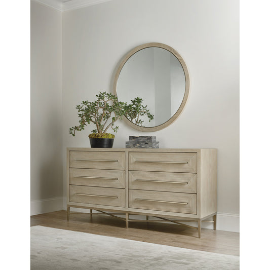 Cascade Dresser by Hooker Furniture in terrain. Made from oak veneers, metal in a transitional style.