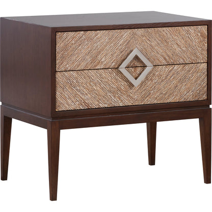 Vika Side Table by Chelsea House in brown and dark walnut, polished nickel. Made from unique in a unique style.