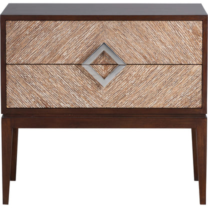 Vika Side Table by Chelsea House in brown and dark walnut, polished nickel. Made from unique in a unique style.