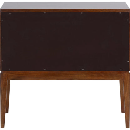 Vika Side Table by Chelsea House in brown and dark walnut, polished nickel. Made from unique in a unique style.