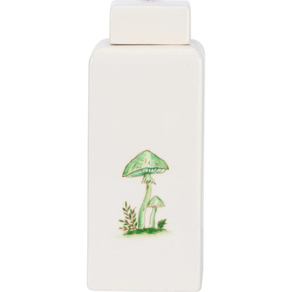 Mushroom Jar by Chelsea House in cream crackled glaze, hand painted. Made from unique in a unique style.