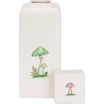 Mushroom Jar by Chelsea House in cream crackled glaze, hand painted. Made from unique in a unique style.