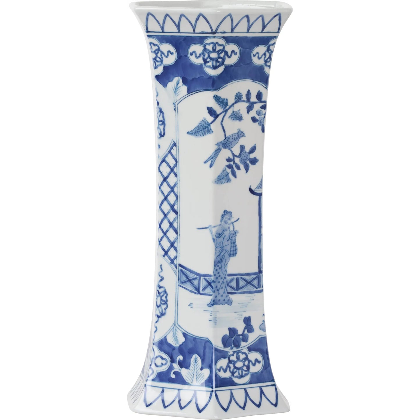001 SI-2533935 | Primary Silo | Suvi Vase by Chelsea House in blue, white, cream and blue, white glaze. Made from unique in a unique style.