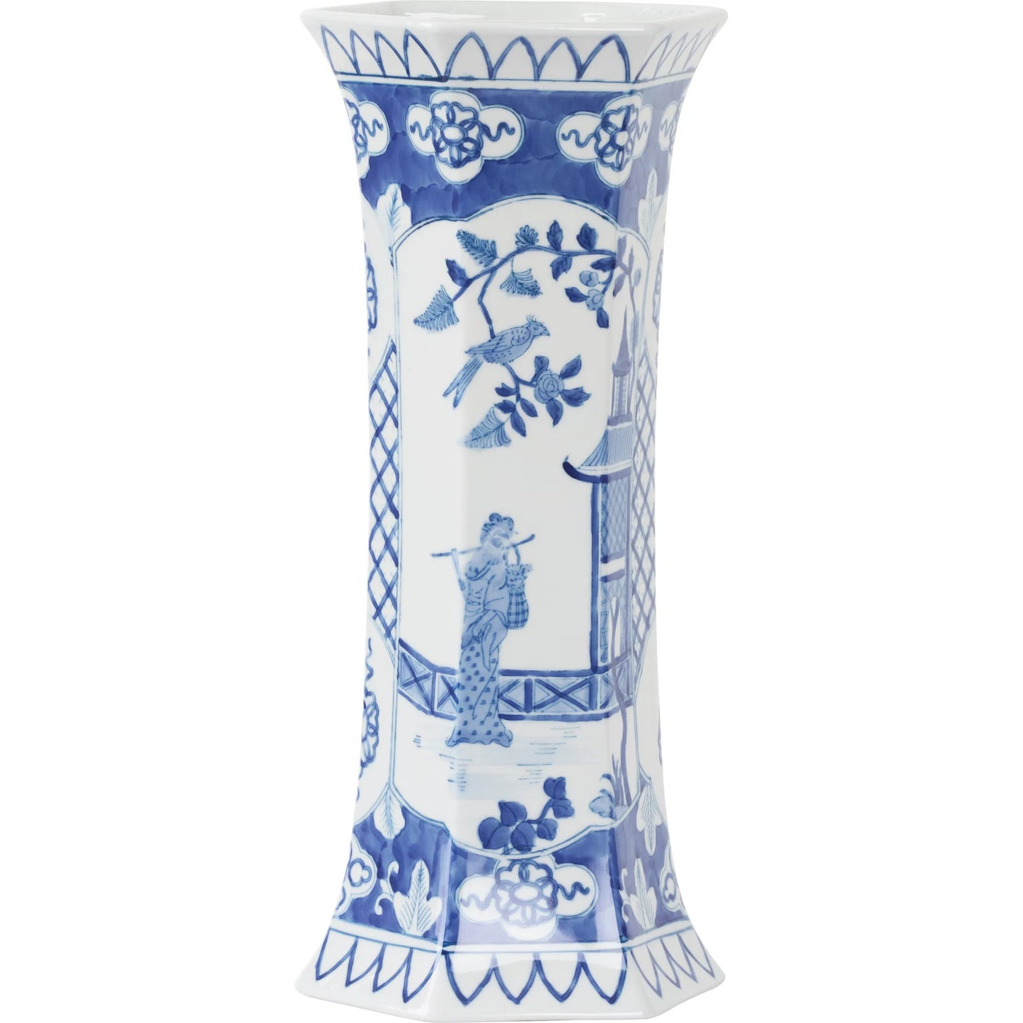 002 SI-2533935 | Additional Silo | Suvi Vase by Chelsea House in blue, white, cream and blue, white glaze. Made from unique in a unique style.