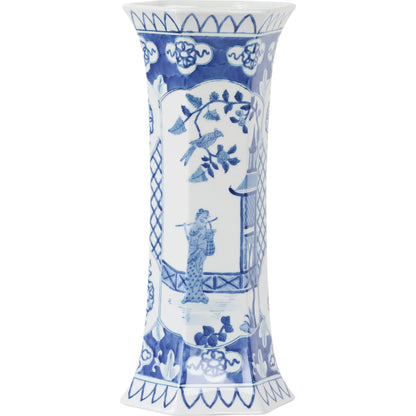 Suvi Vase by Chelsea House in blue, white, cream and blue, white glaze. Made from unique in a unique style.