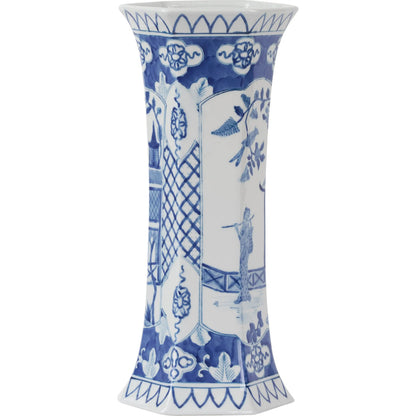 Suvi Vase by Chelsea House in blue, white, cream and blue, white glaze. Made from unique in a unique style.