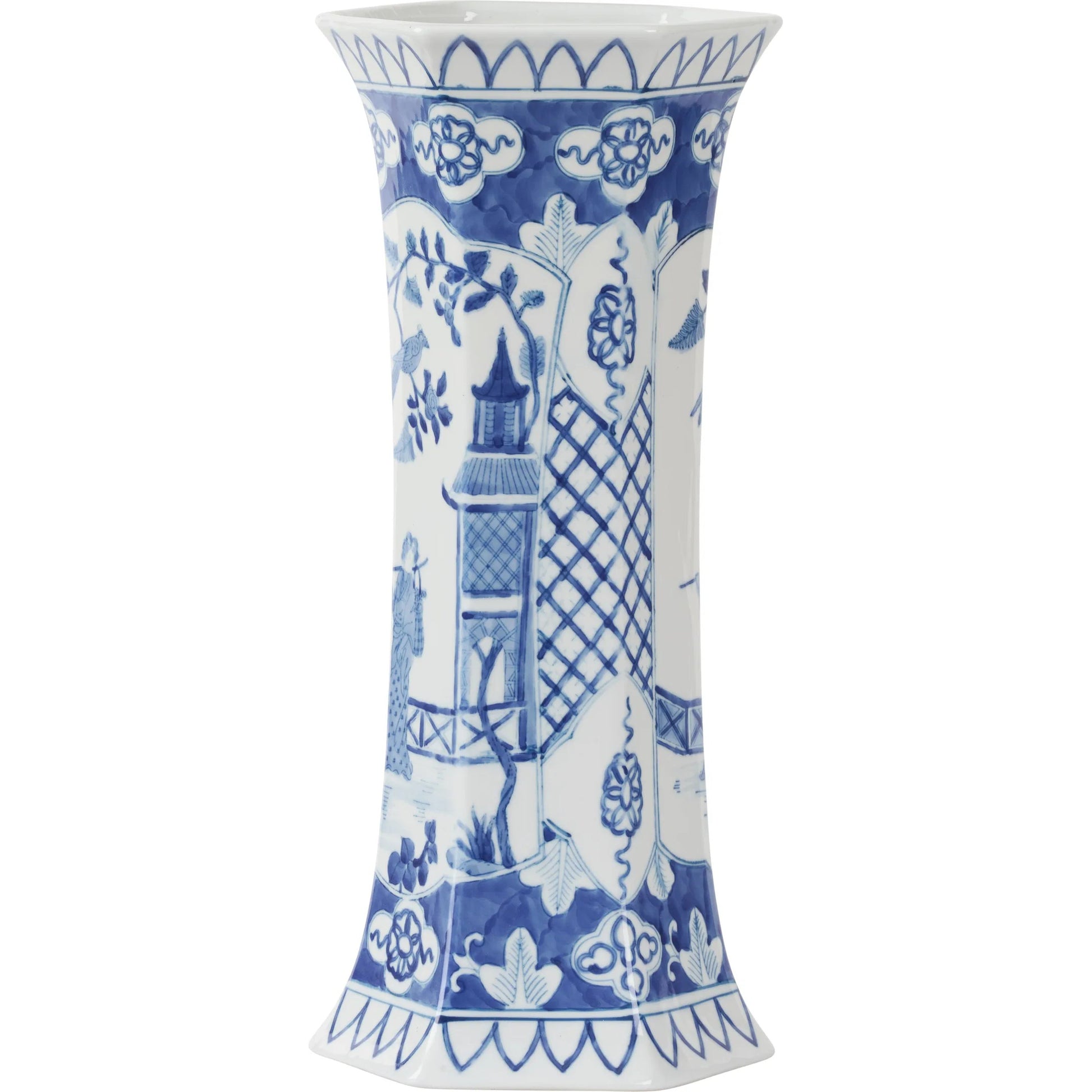 Suvi Vase by Chelsea House in blue, white, cream and blue, white glaze. Made from unique in a unique style.