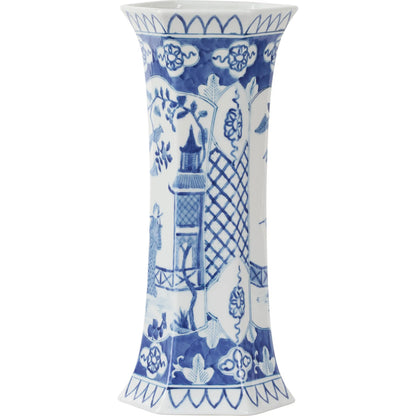Suvi Vase by Chelsea House in blue, white, cream and blue, white glaze. Made from unique in a unique style.