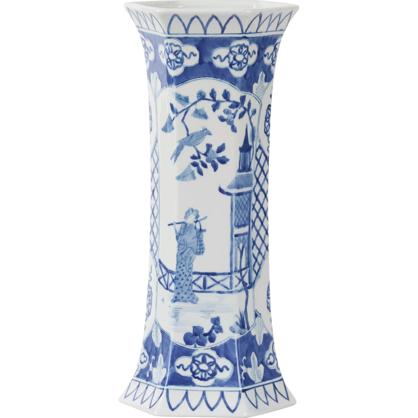 005 SI-2533935 | Additional Silo | Suvi Vase by Chelsea House in blue, white, cream and blue, white glaze. Made from unique in a unique style.