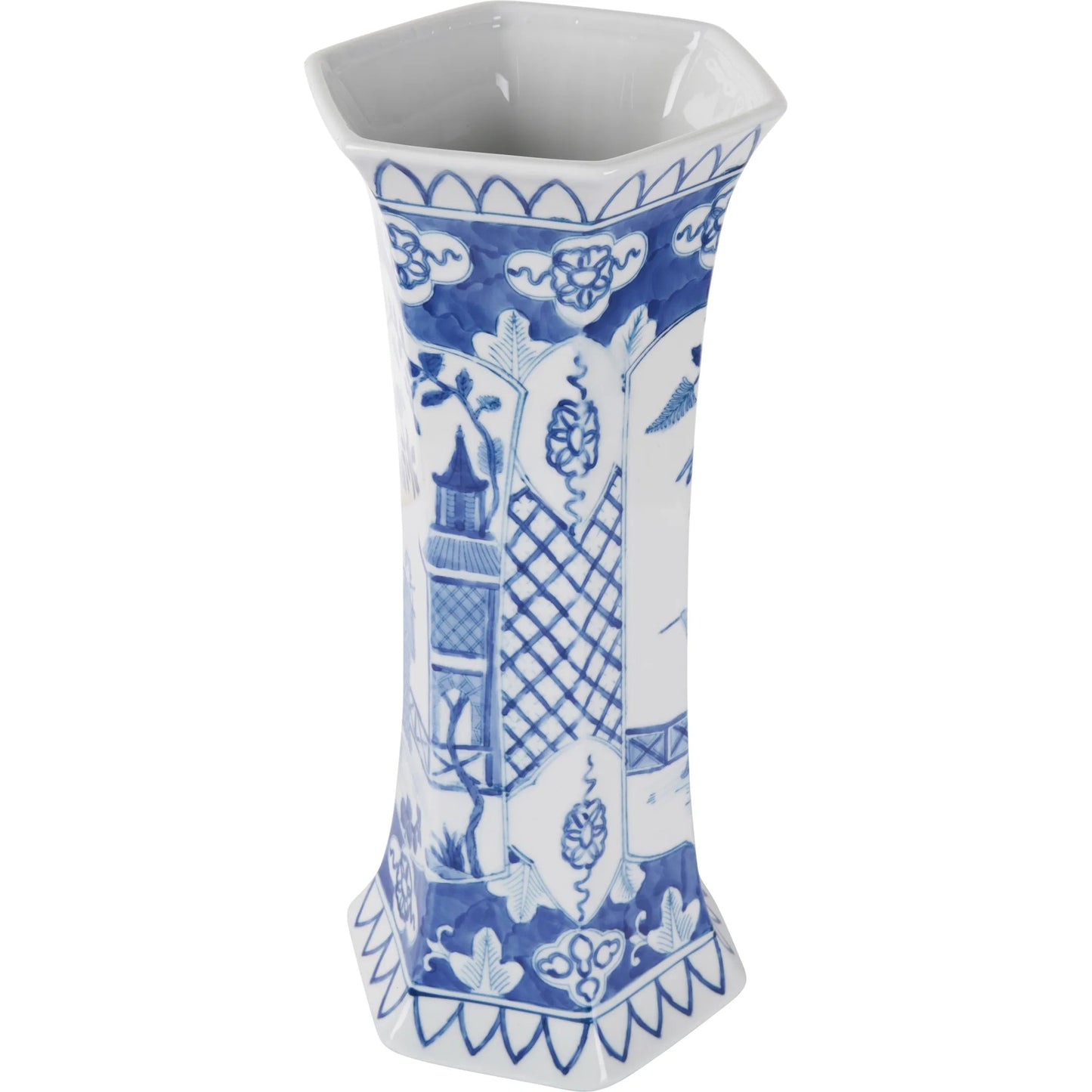 006 SI-2533935 | Additional Silo | Suvi Vase by Chelsea House in blue, white, cream and blue, white glaze. Made from unique in a unique style.