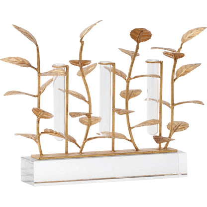 Eucalyptus Gold Leaf Vase by Chelsea House in gold and clear, gold leaf. Made from unique in a unique style.
