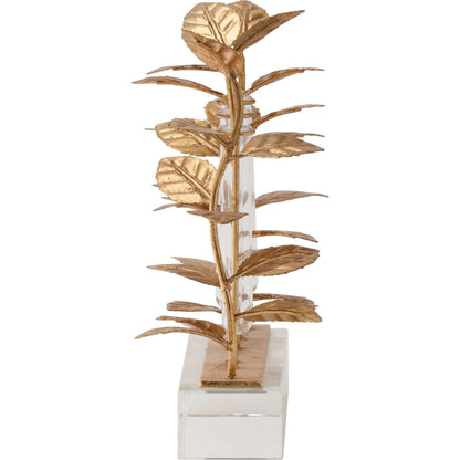Eucalyptus Gold Leaf Vase by Chelsea House in gold and clear, gold leaf. Made from unique in a unique style.