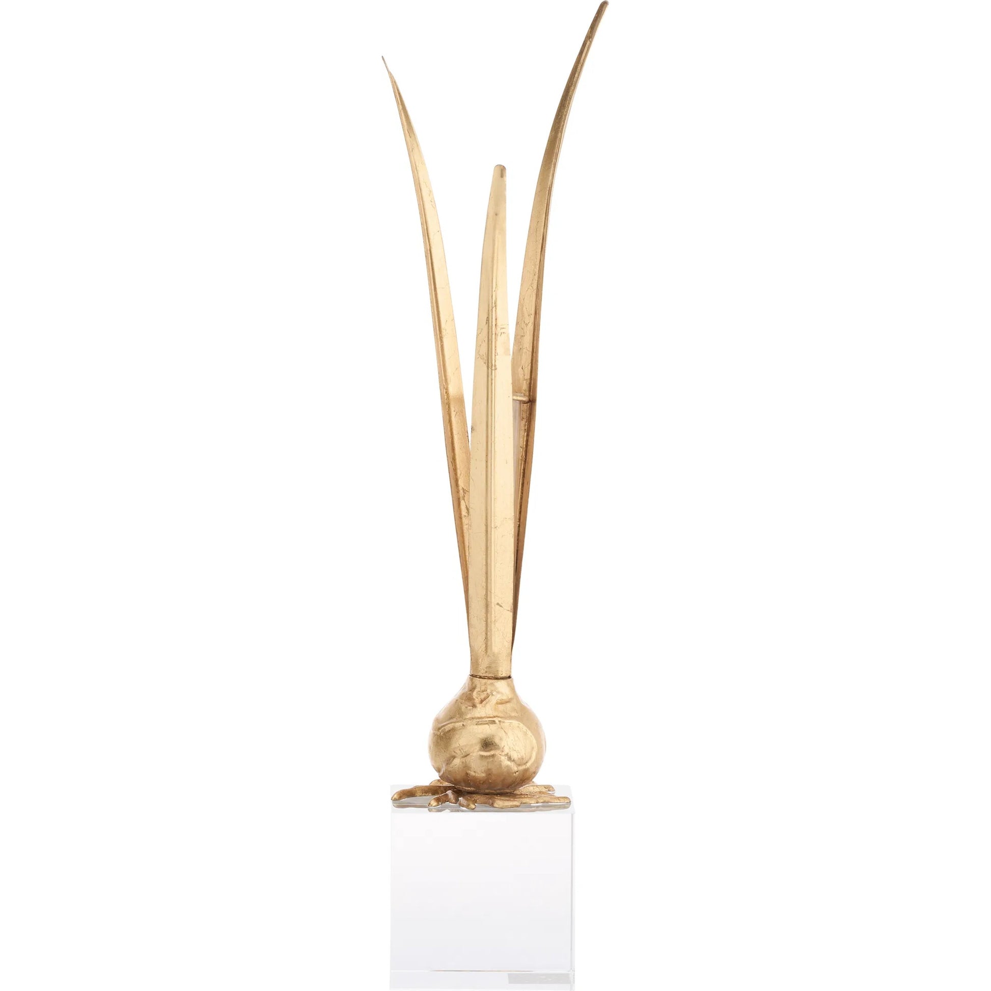 Bulb Gold Leaf Vase by Chelsea House in gold and clear, gold leaf. Made from unique in a unique style.