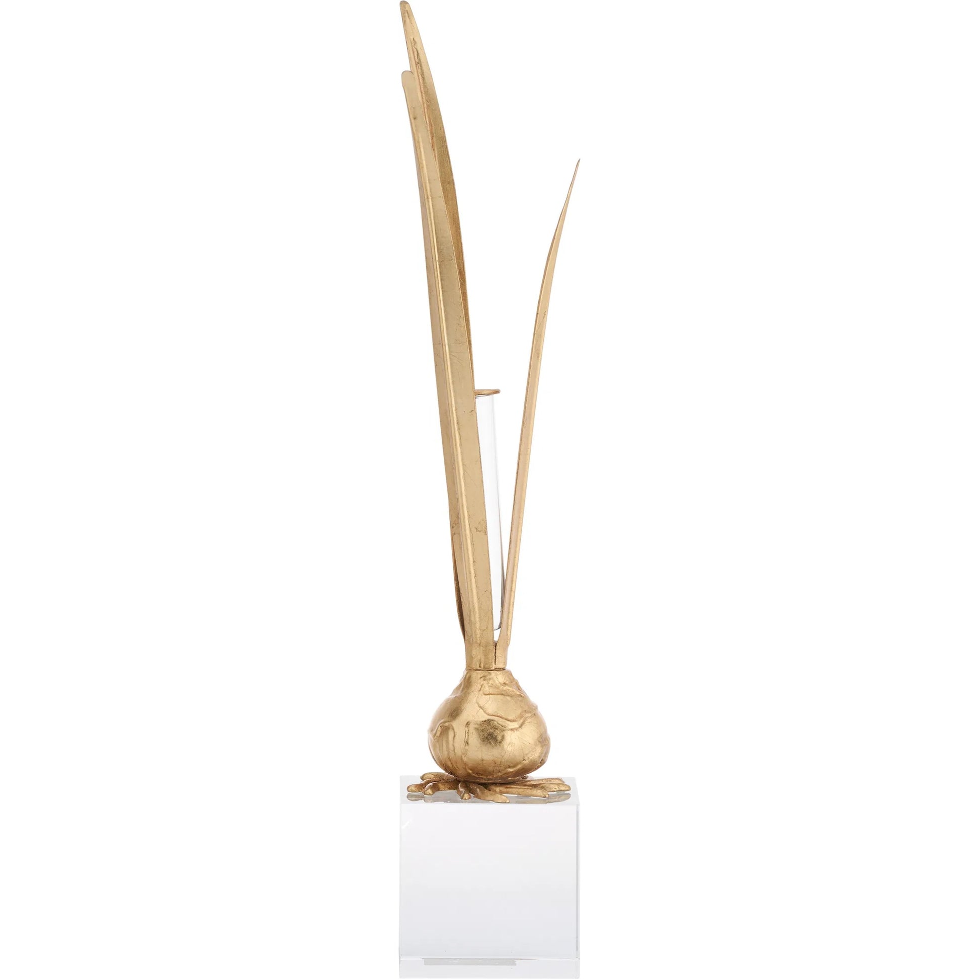 Bulb Gold Leaf Vase by Chelsea House in gold and clear, gold leaf. Made from unique in a unique style.