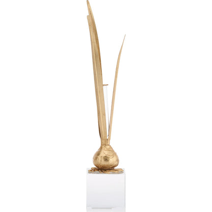 Bulb Gold Leaf Vase by Chelsea House in gold and clear, gold leaf. Made from unique in a unique style.