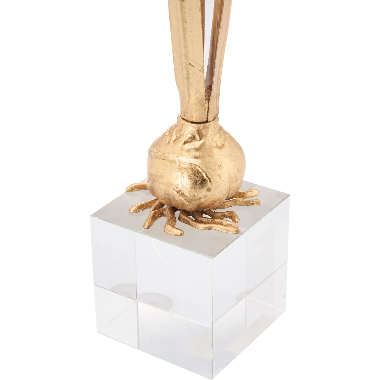 005 SI-2533803 | Closeup | Bulb Gold Leaf Vase by Chelsea House in gold and clear, gold leaf. Made from unique in a unique style.