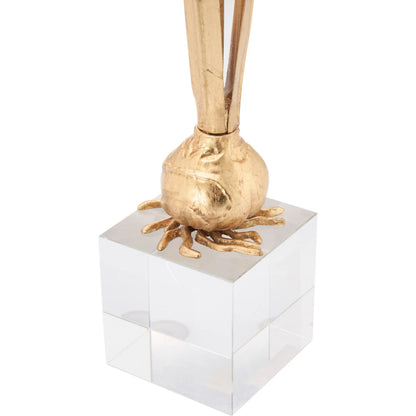 Bulb Gold Leaf Vase by Chelsea House in gold and clear, gold leaf. Made from unique in a unique style.