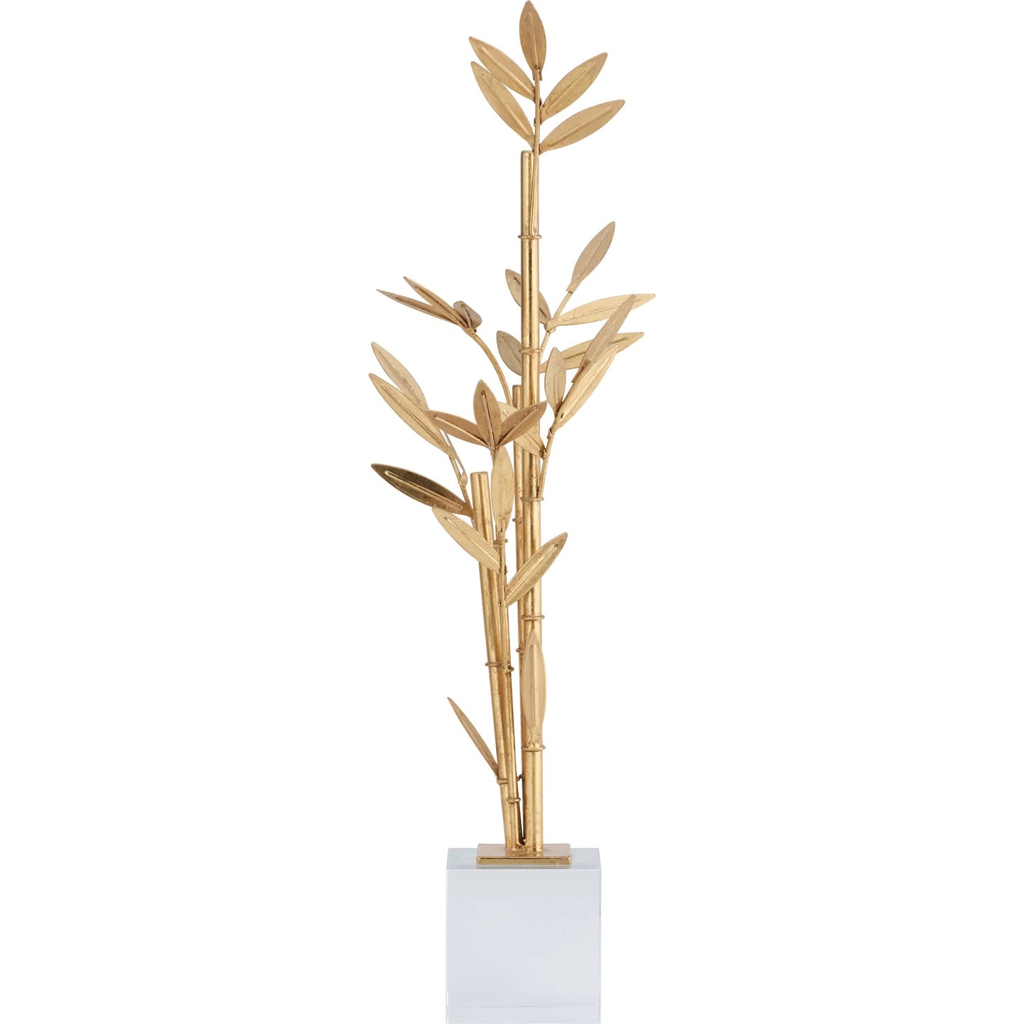 002 SI-2533794 | Additional Silo | Bamboo on Stand by Chelsea House in gold and clear, gold leaf. Made from unique in a unique style.