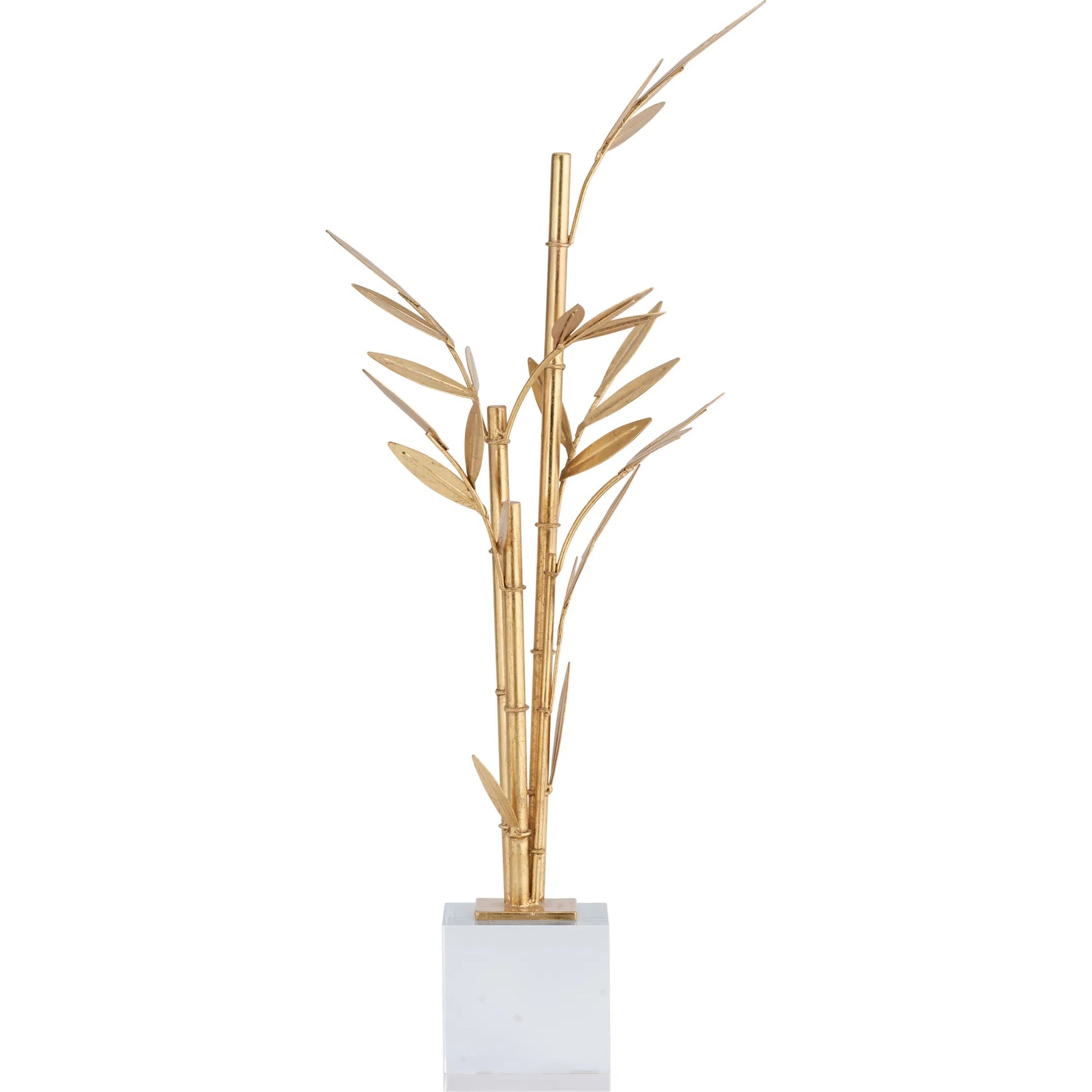 Bamboo on Stand by Chelsea House in gold and clear, gold leaf. Made from unique in a unique style.