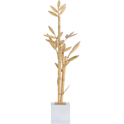 Bamboo on Stand by Chelsea House in gold and clear, gold leaf. Made from unique in a unique style.