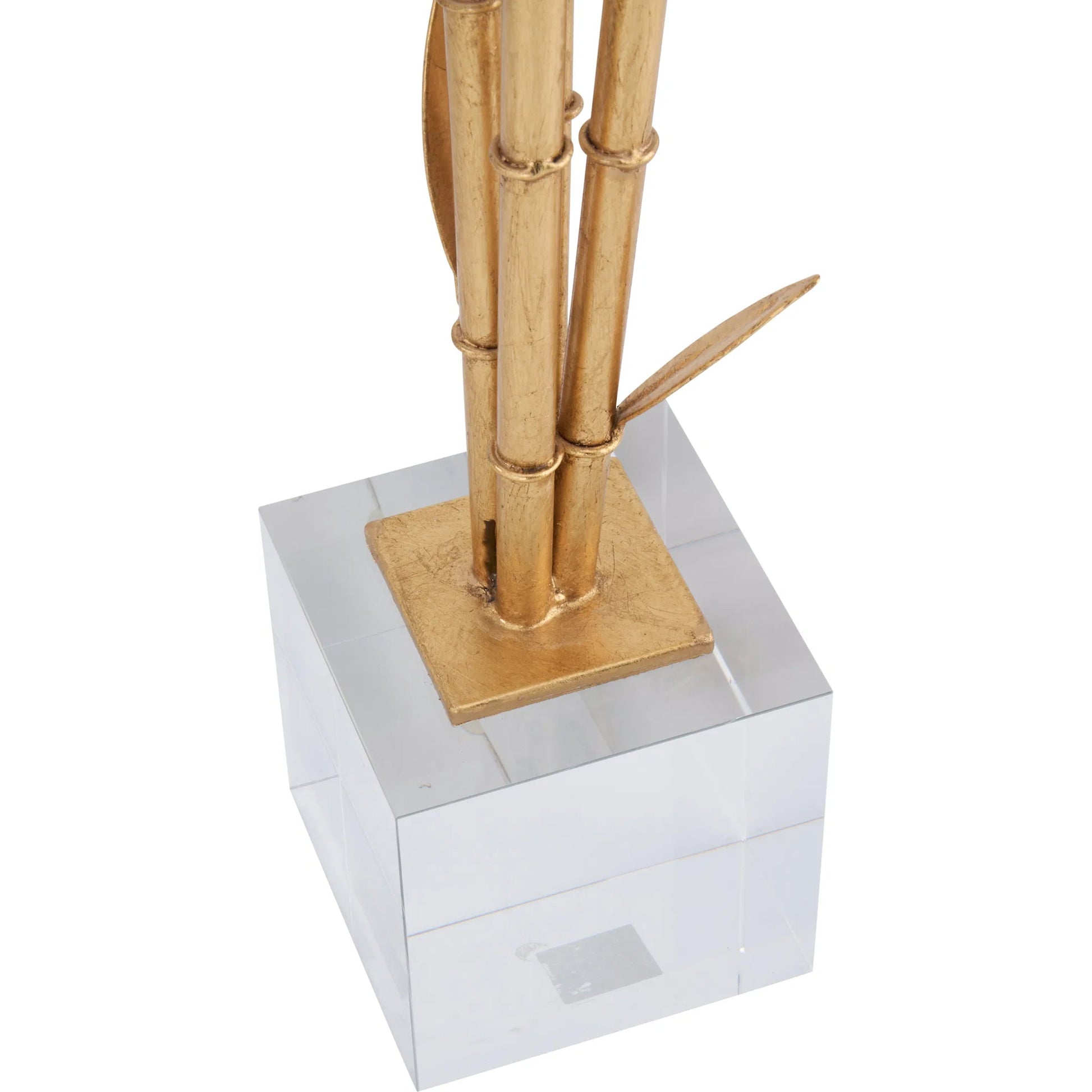 Bamboo on Stand by Chelsea House in gold and clear, gold leaf. Made from unique in a unique style.